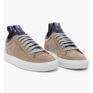 P448 Beige Soho Leather Sneakers Shoes Size 9.5 New Made In Italy